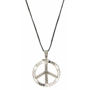 Ruedelafete Collier Peace & Love métal Argent gravé