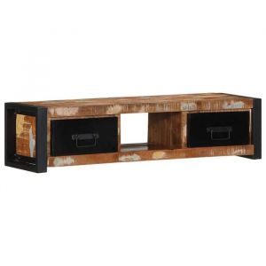VidaXL Meuble TV 100x30x25 cm Bois de r&eacute;cup&eacute;ration solide banc tv meuble hifi centre de divertissement buffet tv meuble