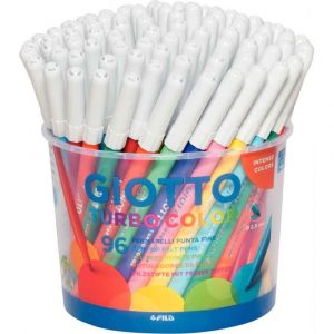 Giotto Turbo Color Pot de 96 feutres pointe moyenne de couleurs assorties