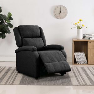 VidaXL Fauteuil inclinable Noir Tissu - Noir