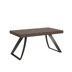 Table extensible Proxy - Noyer - 90x160/264 - Cadre Anthracite