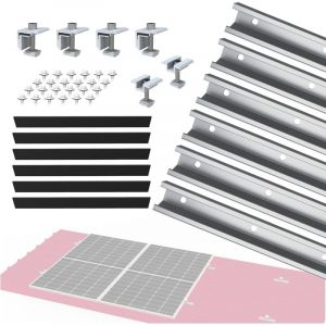 NuaSol Kit de montage sur toiture en tôle trapézoïdale pour 2 panneaux solaires