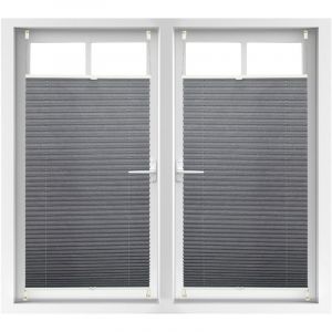 Relaxdays Store vénitien sans perçage, lot de 2, volet fenêtre, laisse passer la lumière, l x h : env. 90 x 210 cm, gris