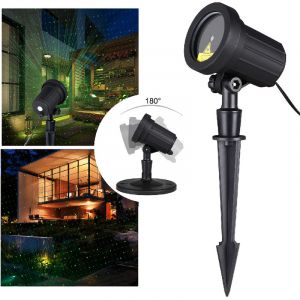 Deuba Projecteur à LED jardin terrasse - lumière motif étoile IP44 pivotable 180° projection 10m piquet de terre base ronde