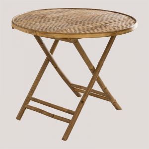 Table pliante ronde en bambou Lipe Bambou Bambou Bambou Bambou Skl