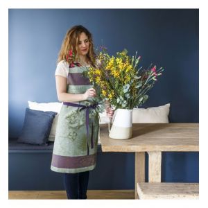 Le Jacquard Français Tablier Fleurs à croquer Vert