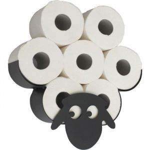 Porte-papier toilette Dandibo en forme de mouton à fixer au mur, en métal noir, porte-rouleaux de papier toilette pour wc, support de rouleau de
