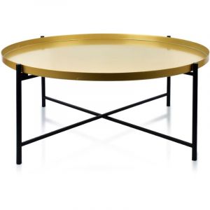 Mondex Table basse lucas black&gold 76,5xh32cm