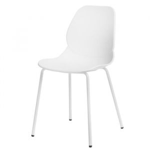 CHAISE EN PLASTIQUE blanche pour cuisine salle &agrave; manger Layer 4 METAL