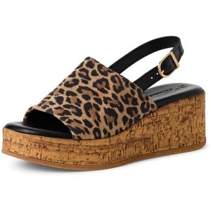 Tamaris Femme Damen 1-28393-42 Sandale cale, Léopard, 37 EU