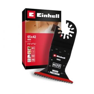 Einhell Original lame de scie plongeante en acier carbone pour le bois (largeur 65 mm, profondeur 42 mm, revêtement PTFE, denture japonaise, bord courbé, changement rapide)