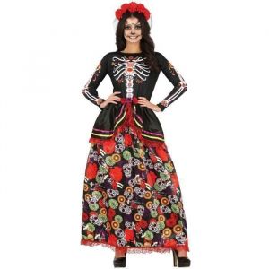 Déguisement Catrina Fleurs - FIESTAS GUIRCA S.L. - Noir - Femme - Halloween et fêtes terrifiantes