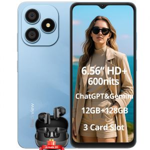 Blackview WAVE 9C Smartphone 6.56" 12Go+128Go 13MP+8MP 5000mAh Android 15 Dual SIM Face ID Bleu avec Airbuds 20