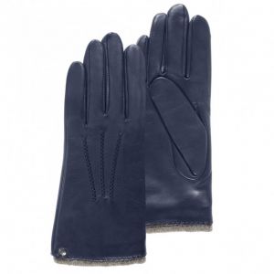 Isotoner Gants femme gants cuir doublés cachemire Bleu