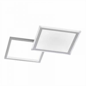 Wofi Plafonnier led avec télécommande Plafonnier salle à manger dimmable cct, aluminium argent, 36W 2000Lm, LxlxH 51x51x4,5 cm 11523