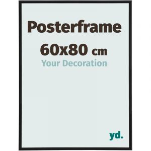 Image de Your Decoration - Cadre photo 60x80 cm - Cadre d'affiche en plastique avec verre synthétique - Antireflet - Excellente qualité - Noir Mat. - Noir Mat