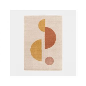 D&eacute;coweb Tapis de salon &agrave; motif organique - Sully - &Eacute;cru, jaune et terracotta - 200 x 290 cm
