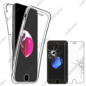 EbestStar Coque iPhone 7 (2016), iPhone 8 (2017) 4,7" [Dimensions PRECISES de votre appareil : 138.3/138.4 x 67.1/67.3 x 7.1/7.3 mm, écran 4.7''] - Coque Intégrale Avant et Arrière Etui Housse Silicone Gel + Film Protection écran en Verre Trempé, Couleu