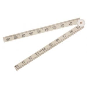 Faithfull Règle pliable Plastique ABS Blanc 1 m