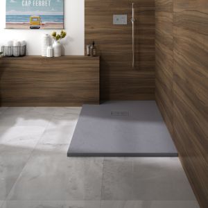 Image de Kinedo Receveur douche rectangle Kinerock Evo, 180 x 80, gris pierre