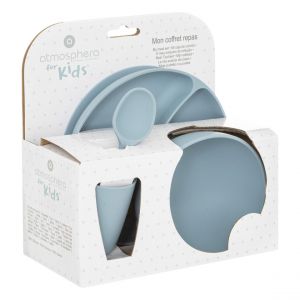 Set de repas bleu en silicone