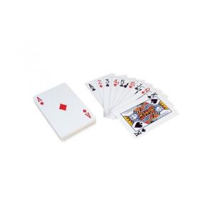 Jeu de 54 cartes geantes maxi grand format xl - taille 13 5x21cm - animation exterieur - set cartes a jouer enfant adulte + 1 carte