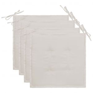 VidaXL Coussins de chaise de jardin 4 pcs Crème 40x40x3 cm