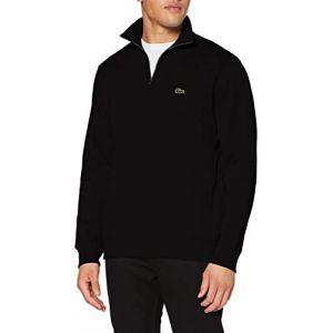 Lacoste Pull droit col camionneur coton Noir
