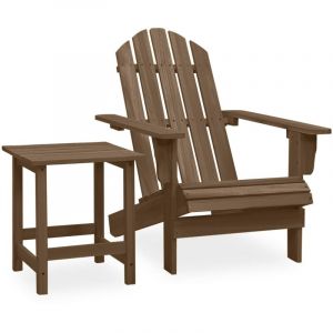 Image de VidaXL Chaise de jardin Adirondack avec table Bois de sapin Marron