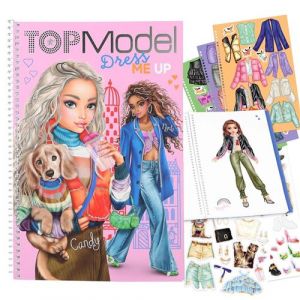 Depesche 12724 TOPModel Dress Me Up-Livre 21 Pages pour créer des Tenues Chics, Cahier de coloriage avec 7 Feuilles d'autocollants, Multicolor