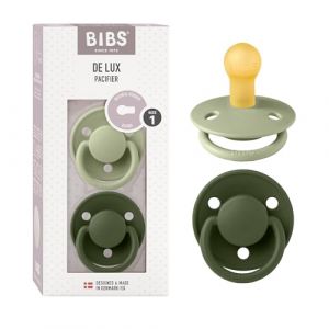 BIBS Sucettes De Lux Sage/Hunter Green 0-6 mois, 2 pcs.