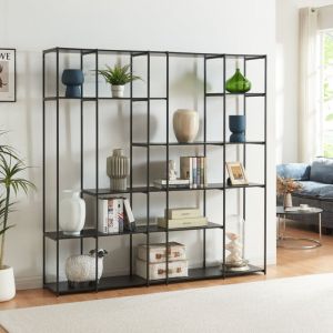 [en.casa] - tagère autoportante Rælingen 180 x 180 x 33 cm noir