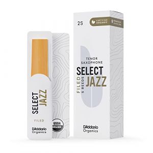 D'Addario Organique Select Jazz Filed Tenor Anches de Saxophone - Anches Sax - Le Premier et le Seul Roseau Biologique - 2 Doux, 5 Paquet