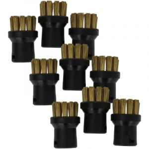 Vhbw 9x brosse arrondie compatible avec Kärcher SC 2 EASYFIX YELLOW, SC 2 EASYFIX PREMIUM YELLOW nettoyeur vapeur - Brosse à vapeur