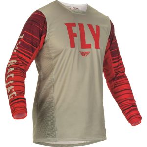 Image de Fly Racing Kinetic Wave Jersey Light Grey Red S