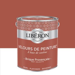 Liberon Peinture murs plafonds et boiseries Velours de peinture orange brique provencale 2 5L