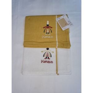 Eden Lot de 2 torchons nid d abeille 50 x 70 cm Kenavo madame