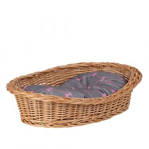 Image de Panier pour chien en osier couleur naturelle 40 x 30 H14 Gris