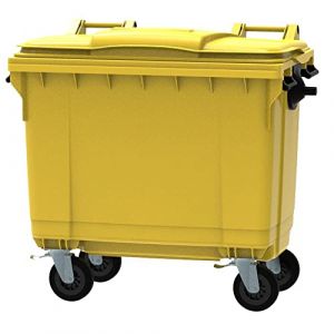ESE Poubelle Conteneur à déchets 660L Jaune + Couvercle jaune