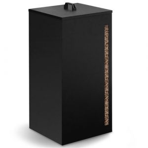 Idmarket Réservoir à granulés 30 kg noir rangement à pellets 35 x 35 x 53,5 cm