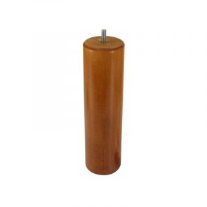 Cîme Pied Lit / Sommier Cylindrique 68x250mm - Hêtre Teinté Marron - Centrale Brico