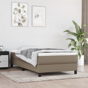 Image de VidaXL Matelas de lit à ressorts ensachés Taupe 100x200x20 cm Tissu