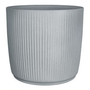 Scheurich Linetto 40 - Pot de Fleurs Rond - Gris Pierre - Fabriqu&eacute; en Plastique recycl&eacute; - pour l'ext&eacute;rieur