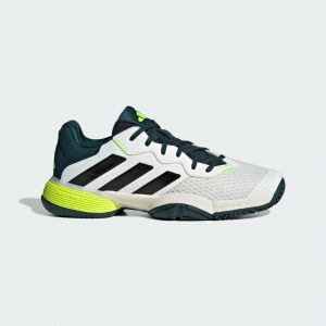 Adidas Barricade Chaussures Toutes Surfaces Enfants - Crème, Vert Foncé