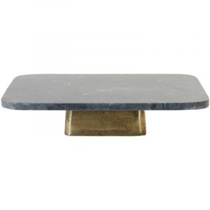 Light&living - Lumière & Vie plateau labade sur pied en marbre vert avec bronze