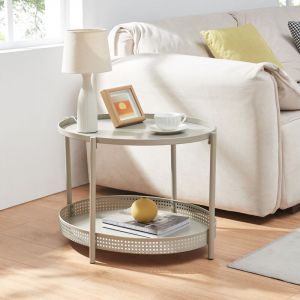 Table basse J&auml;ller 66 x 51 x 44 cm taupe [en.casa]