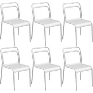 Proloisirs Chaises en aluminium Eos (Lot de 6) Blanc