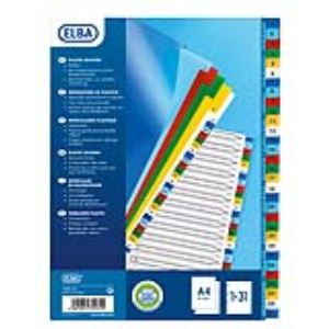 Image de Elba Intercalaire numerique 31 touches en polypropylène (A4)