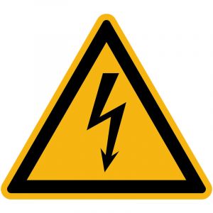 Autocollant Danger Warning Avertissement NF ISO7010 - Sticker Adhésif Signalétique Triangulaire Laminé Plastifié Résistant à l'eau et aux UV - Electricité - 30x30 cm