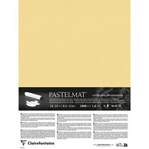 Clairefontaine 796022C - Contrecollé Papier Pastelmat - 5 Feuilles Contrecollées Carte Spéciale pour Pastels Secs - 24x32 cm 360g 1,8 mm - Bouton Or